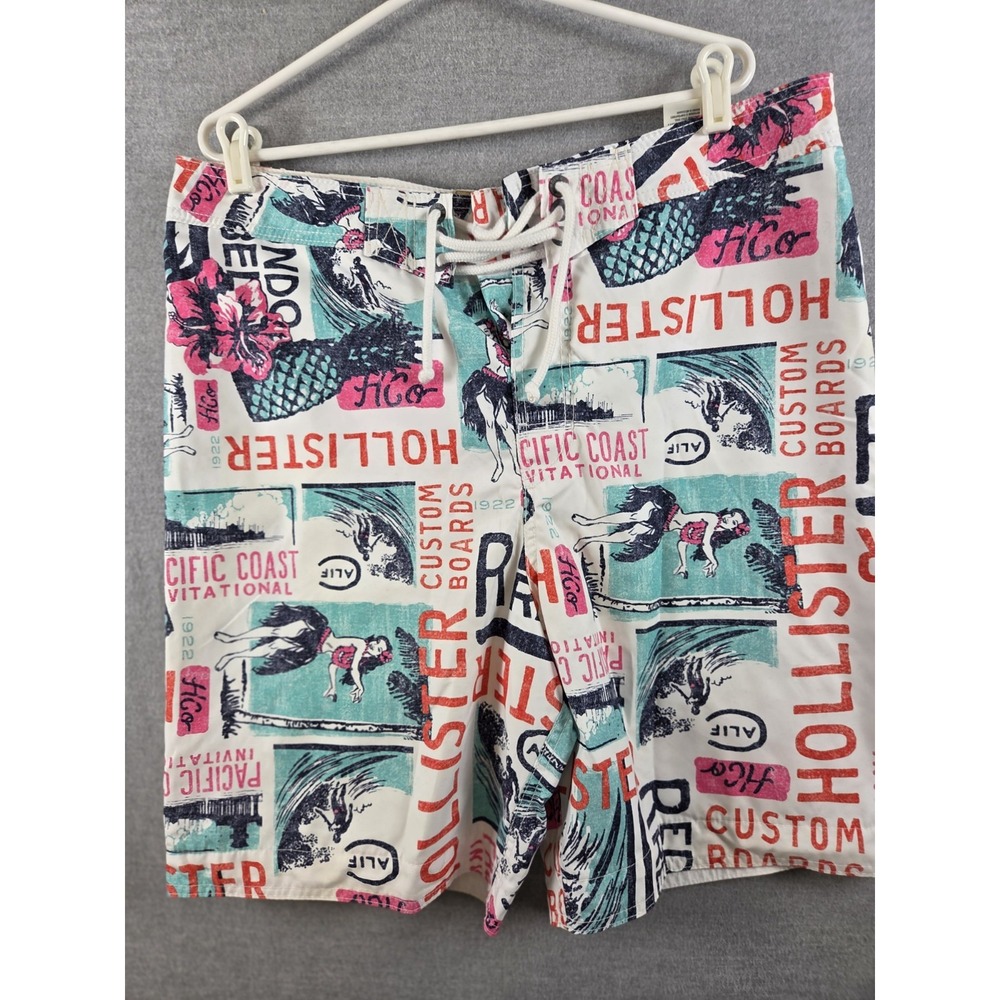 Hollister Board Shorts Trunks XL Hula Dancer Pacific Rebel Surfer Skateboard Y2K